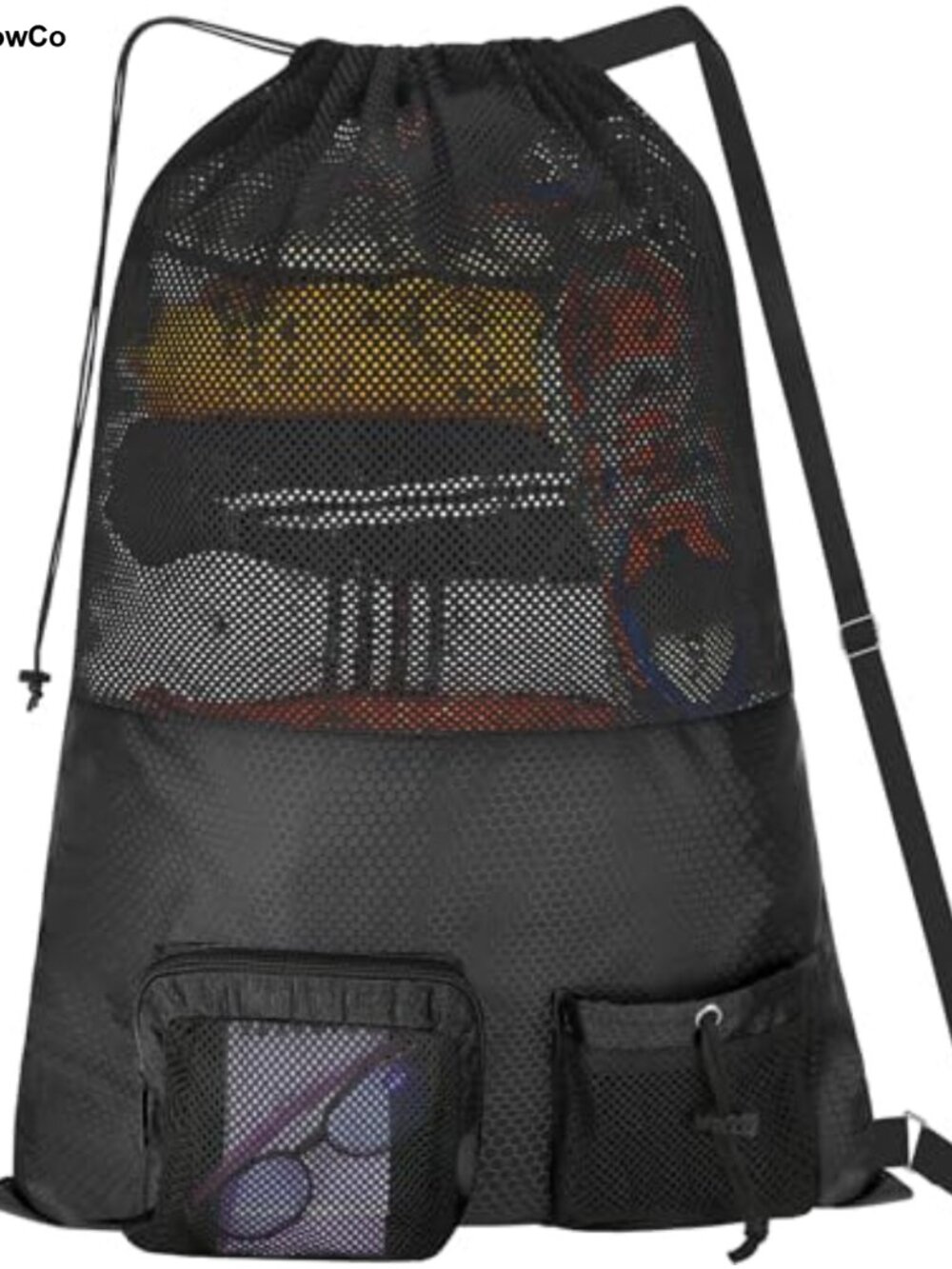 Mesh Drawstring Gym Swim Beach Bag Large Nylon Sports Backpack